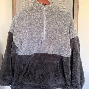 Fuzzy zip up sweatshirt